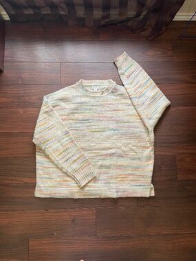 JCREW Cotton Blend Pullover Fuzzy Soft Cream Multicolor XL